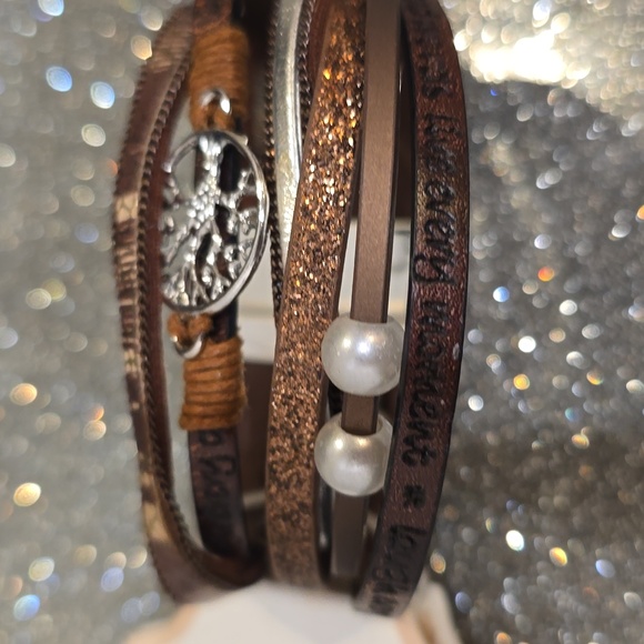 Carole Inc. Tree Of Life Leather Multi-Layer Wrap Bracelet